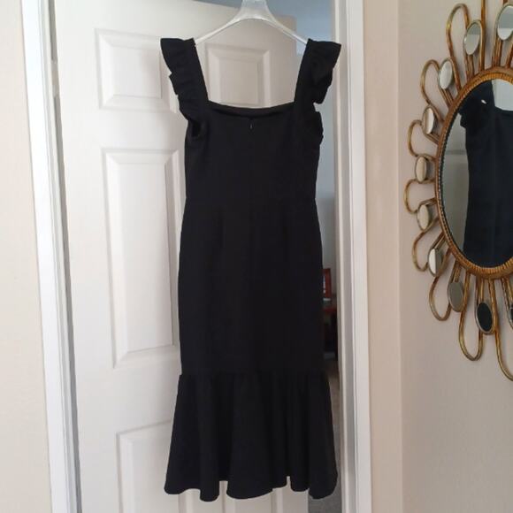 Chelsea28 Ruffle Trim Midi Dress Black Size M NWT - Picture 11 of 16